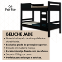Ver imagem 3 de Beliche Solteiro Jade Reforçada e Confortável:preto