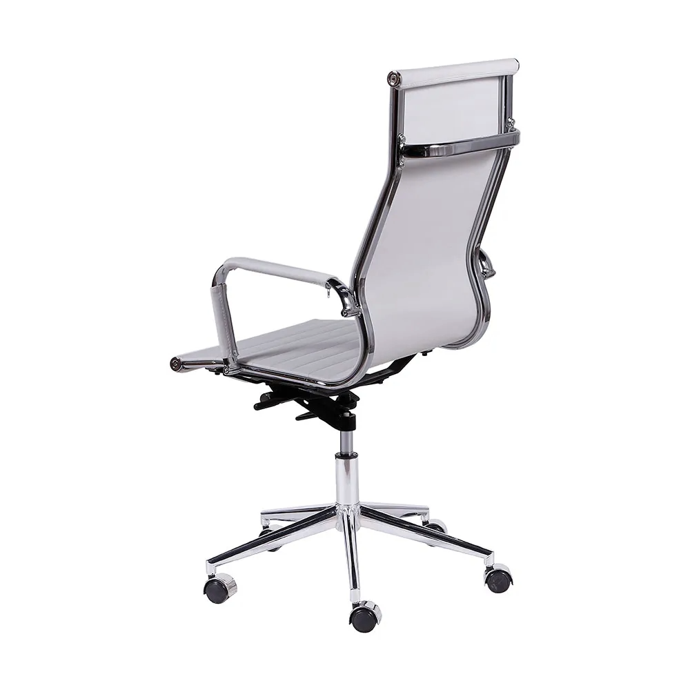 Ver imagem 4 de Kit 2 Cadeiras de Escritório Presidente Giratória Pu Branco com Braços