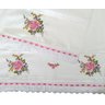 Jogo de Toalhas de Banho e de Rosto Bordadas. Estampa: Ramalhete de Flores. Cor Branco Dohler Artesa - 2