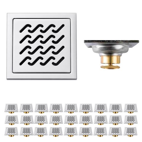 Ralo Inox 10x10 Casa Kit 27 Uni Anti Odor Banheiro Lavabo Lavanderia Varanda Anti Inseto Quintal Hig