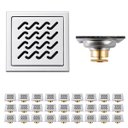 Ver imagem 1 de Ralo Inox 10x10 Casa Kit 27 Uni Anti Odor Banheiro Lavabo Lavanderia Varanda Anti Inseto Quintal Hig