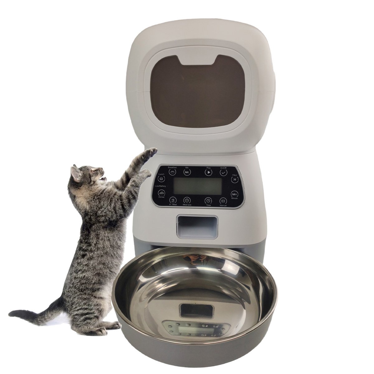 Alimentador Comedouro Pet Cachorro Gato Programavel Comida Raçao Animais Estimaçao Porçoes Horario D - 5