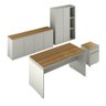 Conjunto de Escritório Office 4 Peças Mesa Gaveteiro Balcão Armário Oslo - 2