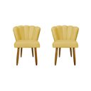 Ver imagem 1 de Kit 2 Cadeiras para Penteadeira Quarto Modelo Flor – Balaqui Cor:Amarelo