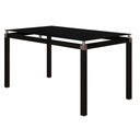 Ver imagem 2 de Conjunto Mesa de Jantar com 6 Cadeiras 141 Malva Tampo Vidro 140cm SF Preto Assento Platina - Combo