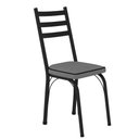 Ver imagem 3 de Conjunto Mesa de Jantar com 6 Cadeiras 141 Malva Tampo Vidro 140cm SF Preto Assento Platina - Combo