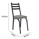 Ver imagem 4 de Conjunto Mesa de Jantar com 6 Cadeiras 141 Malva Tampo Vidro 140cm SF Preto Assento Platina - Combo
