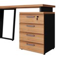 Ver imagem 6 de Mesa L 150cm Pé Metal Gaveteiro 4 Gavetas e Chave F5 Office Cor:nogal com Preto