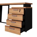 Ver imagem 7 de Mesa L 150cm Pé Metal Gaveteiro 4 Gavetas e Chave F5 Office Cor:nogal com Preto