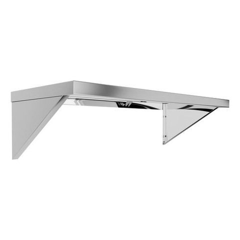 Prateleira Aço Inox Lisa Parede Cozinha Mão Francesa 100x30