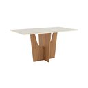 Ver imagem 5 de Conjunto Sala de Jantar Mesa e 4 Cadeiras Kaciane Bege/Nature/Off White