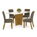 Ver imagem 2 de Conjunto Sala de Jantar Mesa e 4 Cadeiras Kaciane Bege/Nature/Off White