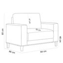 Ver imagem 6 de Kit Sofá 3 Lugares 214cm com 02 Poltronas Decorativas Viso M03 Linho Cru - Lyam Decor