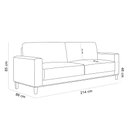 Ver imagem 5 de Kit Sofá 3 Lugares 214cm com 02 Poltronas Decorativas Viso M03 Linho Cru - Lyam Decor