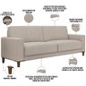 Kit Sofá 3 Lugares 214cm com 02 Poltronas Decorativas Viso M03 Linho Cru - Lyam Decor - 3
