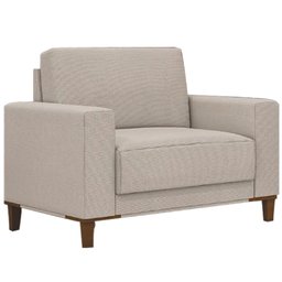Kit Sofá 3 Lugares 214cm com 02 Poltronas Decorativas Viso M03 Linho Cru - Lyam Decor - 8