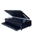 Ver imagem 1 de Cama Box Baú Solteiro Com Auxiliar Sintético Preto (Espuma só na Auxiliar)