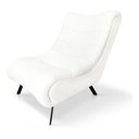 Ver imagem 2 de Poltrona Nathy Confortável com Puff para Sala ou Quarto Boucle Branco Bz Home Decor