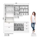 Ver imagem 7 de Cozinha Modulada Americana 3 Peças com Balcão 120cm sem Tampo branco/calcare - Móveis Henn