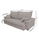 Ver imagem 3 de Sofá Retrátil e Reclinável Paris 2.00m Super Pillow - Avelã