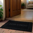 Ver imagem 3 de Tapete Entrada Macio Antiderrapante Bem Vindo Decorativo Casa Escritorio Pvc Luxo Preto