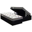 Ver imagem 1 de Cama Box Baú Solteiro: Colchão Espuma Ortobom D33 Light Saúde + Base CRC Courano Black(88x188)