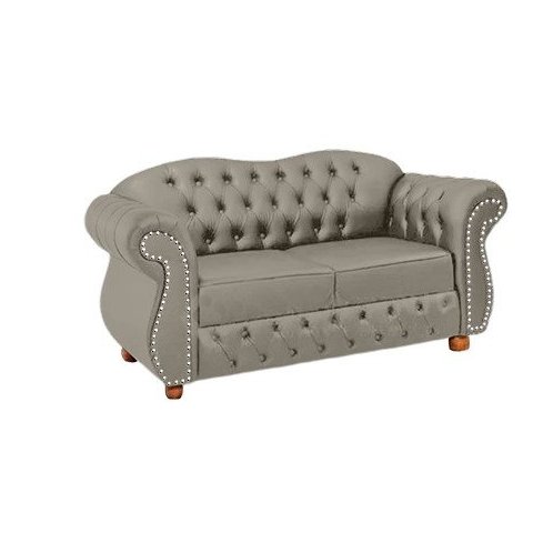 Namoradeira Chesterfield Merlo 2 Lugares - Suede Cinza / Decoração, recepção, sala tv estar