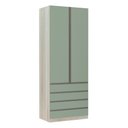 Ver imagem 1 de Guarda-roupa Solteiro Luciane 2 Portas 4 Gavetas Prime Plus 90 Cm