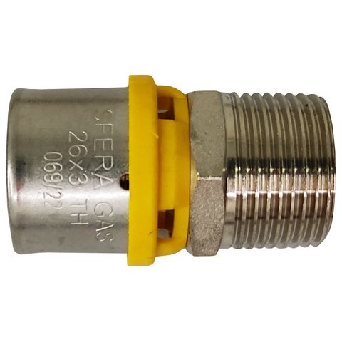 Conector Macho Prensar Gás 16mmx1/2" Multicamada Sferagas Kit com 2 Unidades