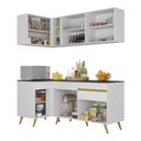 Ver imagem 6 de Armário de Cozinha Compacta de Canto Veneza Multimóveis V2057 Branco/Dourado