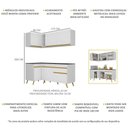 Ver imagem 4 de Armário de Cozinha Compacta de Canto Veneza Multimóveis V2057 Branco/Dourado