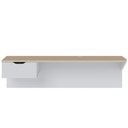Ver imagem 6 de Bancada de Estudos Suspensa Com Nichos 1 Gaveta Tech Branco Fosco/Tauari Nobre - Colibri