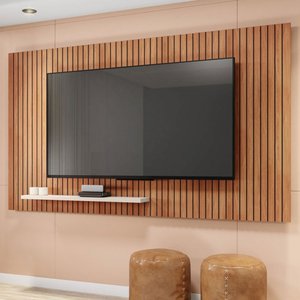 Painel para Tv até 70 Polegadas com Ripado Aegon Freijo/off White - Caemmun