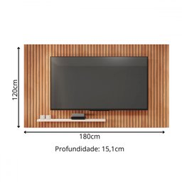 Painel para Tv até 70 Polegadas com Ripado Aegon Freijo/off White - Caemmun - 3
