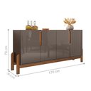 Ver imagem 4 de Conjunto Buffet e Cristaleira Jayce Cinza e Cedro