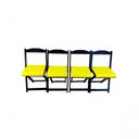 Ver imagem 3 de Conjunto Mesa Dobrável com 4 Cadeiras Preto Estofado Amarelo