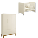 Ver imagem 2 de Quarto de Bebê Berço Evolution + Guarda Roupa Infantil 3P e 2g Areia Classic: