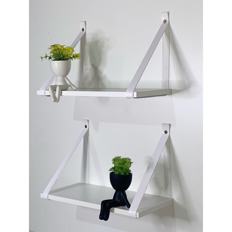 Kit 2 Prateleiras de Mdf 50x20cm:branco