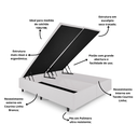 Ver imagem 4 de Cama Box com Baú Queen 158x198x42 Cm com Pistão a Gás Courino Linho