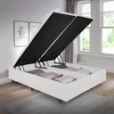 Ver imagem 1 de Cama Box com Baú Queen 158x198x42 Cm com Pistão a Gás Courino Linho