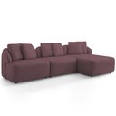 Ver imagem 2 de Sofá 3 Lugares com Chaise Direito Sala Living 248cm Arlo F04 Veludo Lilás - Lyam Decor