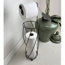 Ver imagem 2 de Papeleira Tripla de Chão Suporte Porta Papel Higiênico Preto Aramado Utimil