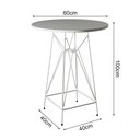 Ver imagem 2 de Jogo Mesa Bistrô Eames Branca 60Cm 3 Banquetas Vermelha Base Ferro Branco - Cor: Branco