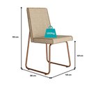 Ver imagem 3 de Conjunto 2 Cadeiras Lira Sala Jantar 93cm Estofado Linho Are