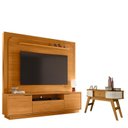 Ver imagem 1 de Estante Home Theater Nilo sem Pés Cinamomo com Aparador Estoril Cinamomo Off White - Madetec
