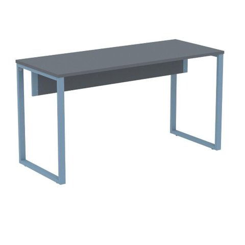 Mesa Escritório P25 Tub Pandin 170 Cm (larg) X 70 Cm Prof Tampo Mdp Grafito Pé Aço Tubular Azul
