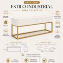 Ver imagem 2 de Rack Eros 140cm Off White Pés de Ferro Preto Ideal para TV até 50