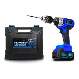 Parafusadeira de Impacto 48v Recarregavel 2 Baterias 2000mah