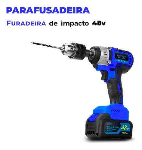 Parafusadeira de Impacto 48v Recarregavel 2 Baterias 2000mah - 5