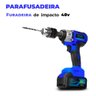 Parafusadeira de Impacto 48v Recarregavel 2 Baterias 2000mah - 5